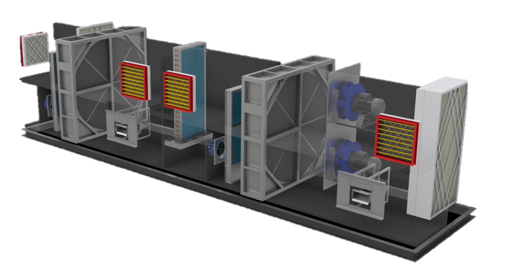 Air2O low dew point air handling unit, cutaway view